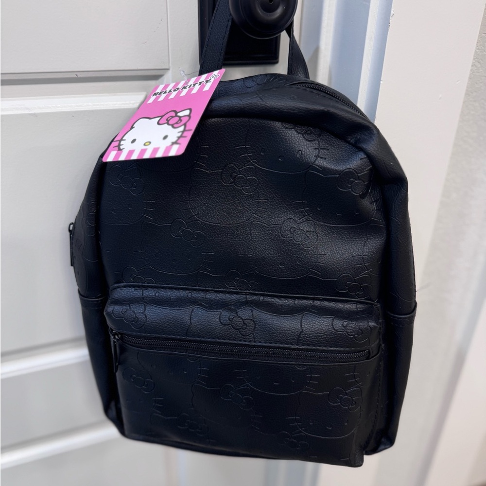 Hello Kitty Faux Leather Black Backpack
